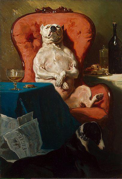 Alfred Dedreux Pug Dog in an Armchair oil painting picture